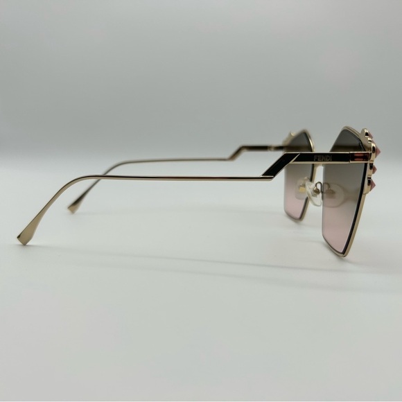 Fendi CAT EYE FF 0261/S gold/brown pink shaded (000/53) Sunglasses New box cloth